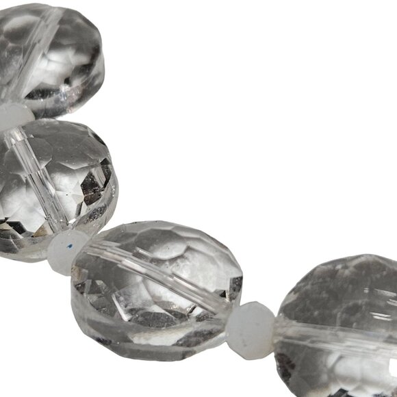 Minimalist Clear Faceted Beaded Chunky Stretch Bracelet Classic Fashion Jewelry - Picture 2 of 3